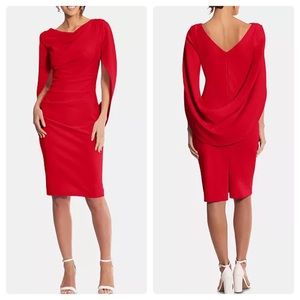 Betsy & Adam caped sheath dress NWT